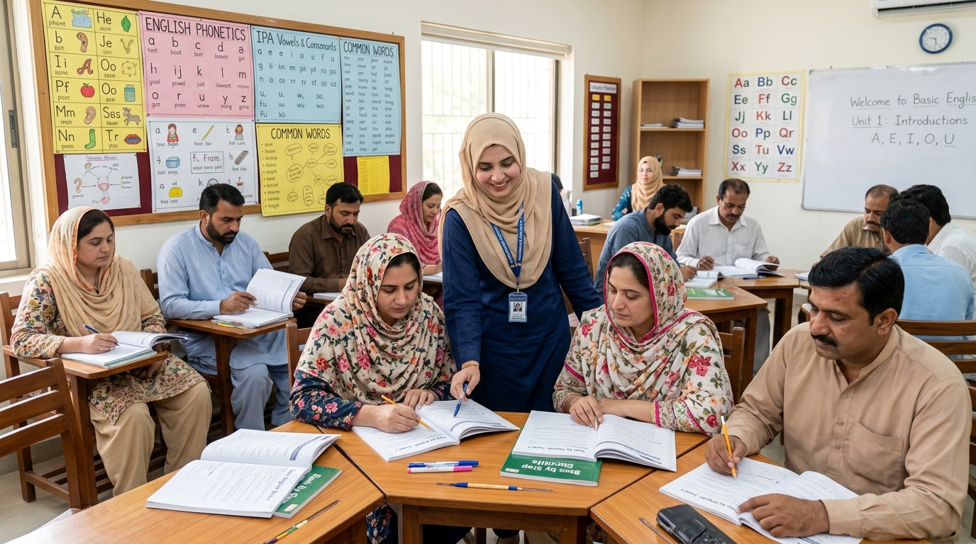 Basic English Class at The Sunrise Academy Kharan