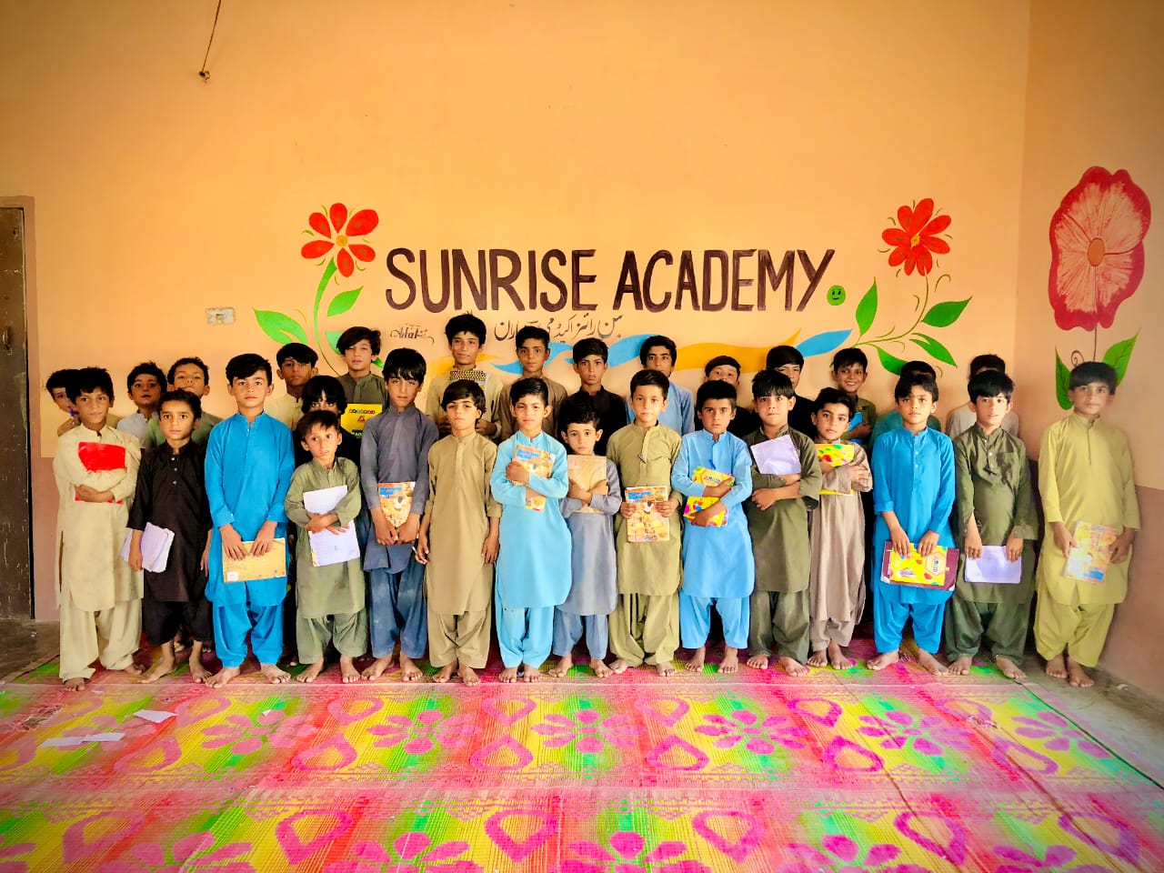 Student presentation session at The Sunrise Academy Kharan